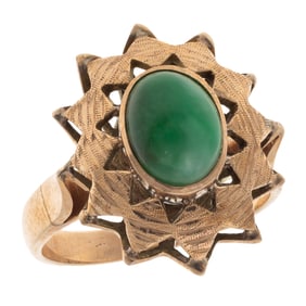 Jade, 10k Yellow Gold Ring