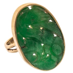 Jade, 14k Yellow Gold Ring