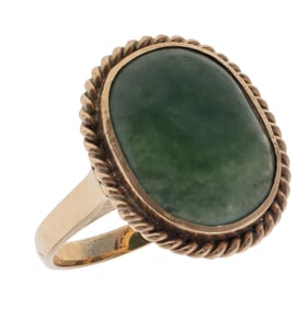 Nephrite, 10k Yellow Gold Ring