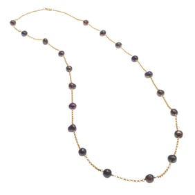 Freshwater Pearl, 14k Yellow Gold Necklace