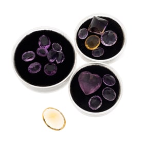 Collection of Unmounted Amethyst and Citrine