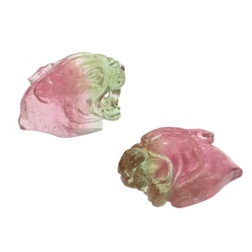 Pair of Unmounted Bi-Color Tourmalines