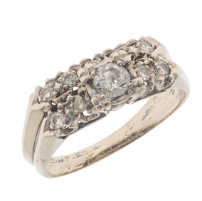 Diamond, 14k White Gold Wedding Set