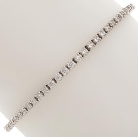 Diamond, 14k White Gold Line Bracelet