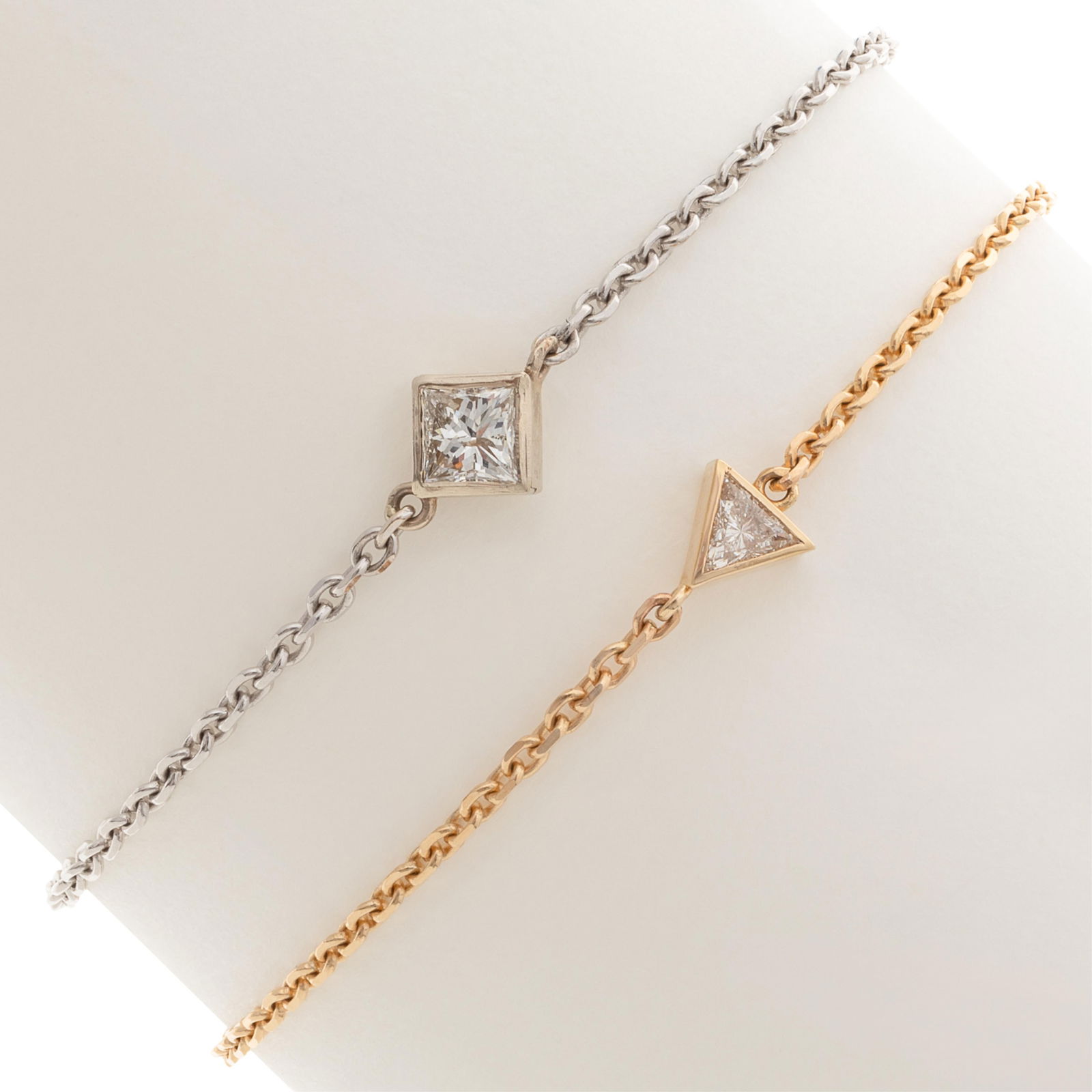 Collection of Two Diamond, 14k Bracelets (1 of 4)