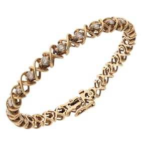 Diamond, 14k Yellow Gold Bracelet
