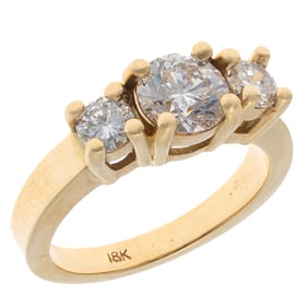 Diamond, 18k Yellow Gold Ring