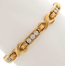 Diamond, 18k Yellow Gold Bracelet