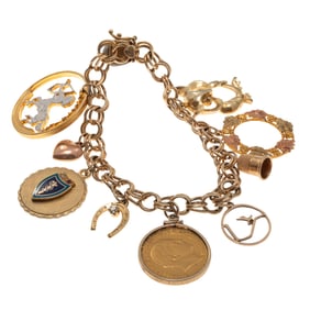 14k Yellow Gold Charm Bracelet