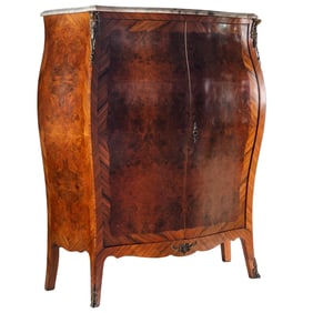 Louis XV Mahogany Style Bombe Chest