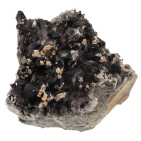 Smoky Quartz with Calcite and Dolomite