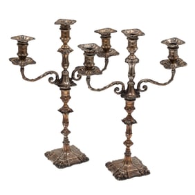 Pair Edwardian Sterling Candelabra