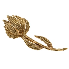 18k Yellow Gold Thistle Pin