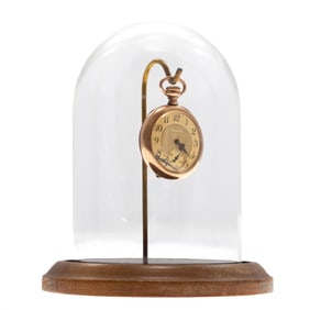 Lady Waltham Gold-Filled Pocket Watch with Display Dome