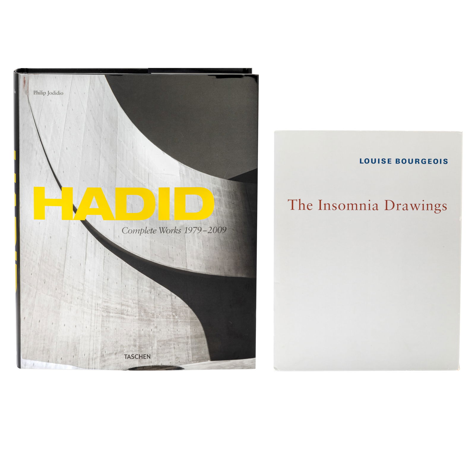 Zaha Hadid Complete Works, Louise Bourgeois, Insomnia Drawings: Zaha Hadid Complete WorksLouise Bourgeois, Insomnia DrawingsComplete works 1979-2009.by Phillip Jodidio. Pub. Taschen.Louise Bourgeois, The Insomnia Drawings, Pub. Daros Zurigh