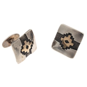 Pair of 14k, Sterling Silver Cufflinks, James Reid