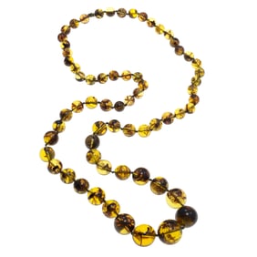 Graduated Amber Bead Necklace