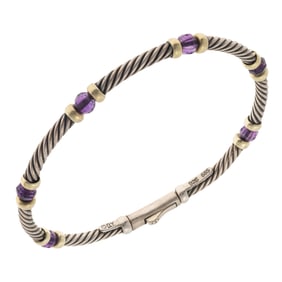 Amethyst, Sterling Silver Station Bracelet, David Yurman