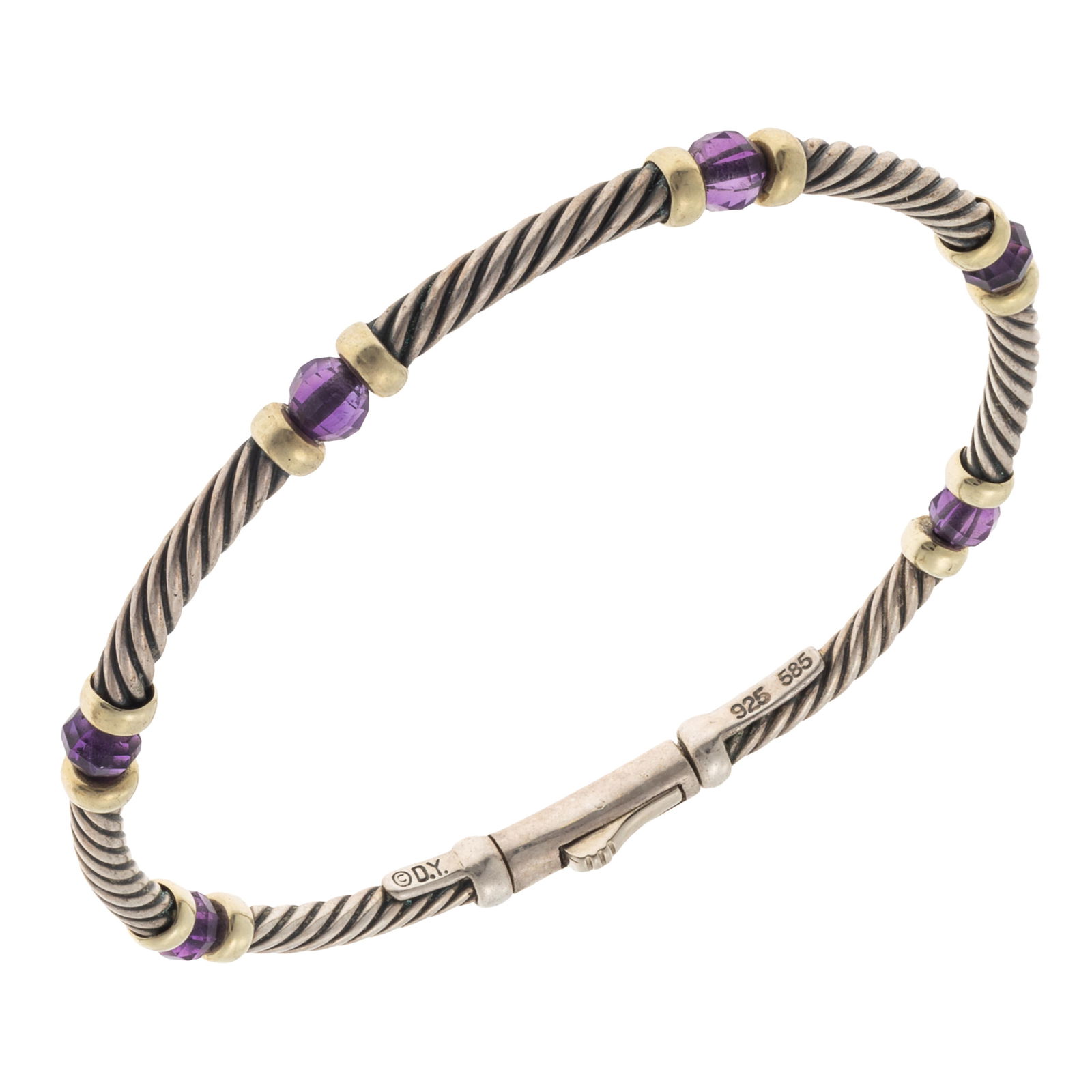 Amethyst, Sterling Silver Station Bracelet, David Yurman (1 of 5)