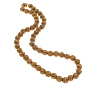 14k Yellow Gold Bead Necklace