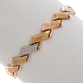 14k Rose, White and Yellow Gold Bracelet