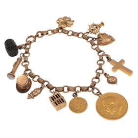 Gold, Gold-Filled Charm Bracelet