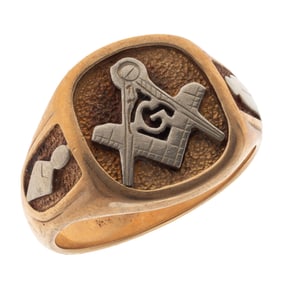 10k Yellow Gold Masonic Ring