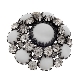 Milk Glass, Crystal Pin