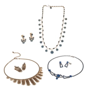 Collection of Three Vintage Rhinestone Jewelry Suites