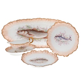 Limoges Porcelain Fish Service