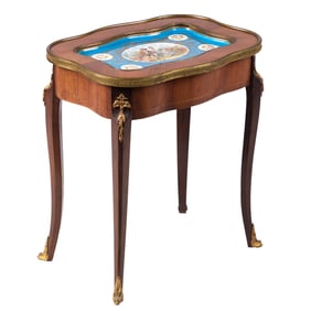 Louis XV Style Table with Sevres Style Plaque