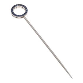 Art Deco Diamond, Sapphire, Platinum Stickpin, Tiffany & Co.