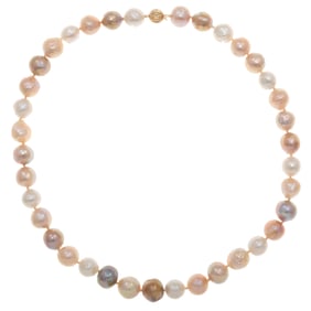 Multi-Color Freshwater Pearl, 14k Necklace