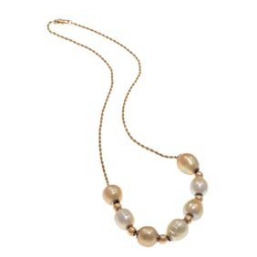Cultured Pearl, 14k Yellow Gold Necklace