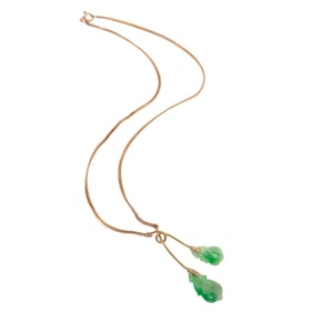 Jade, 14k Yellow Gold Necklace