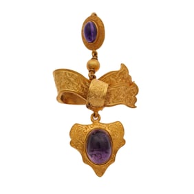 Amethyst, 9k Yellow Gold Pendant