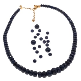 Sapphire, 14k Yellow Gold Necklace