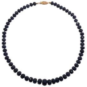 Graduated Sapphire, 14k Yellow Gold Necklace