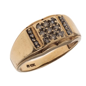 Gent's Diamond, 10k Yellow Gold Ring