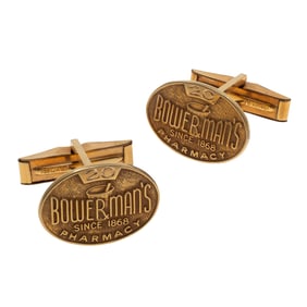 Pair of 14k Yellow Gold, Gold-Filled Backs Presentation Cufflinks