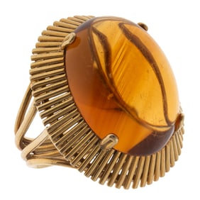 Citrine, 14k Yellow Gold Ring