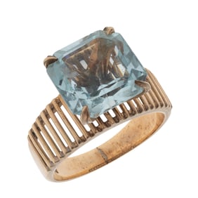 Aquamarine, 14k Yellow Gold Ring