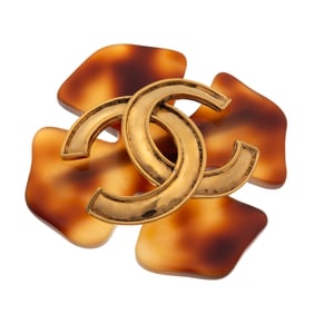 Chanel Resin, Gold-Tone Brooch