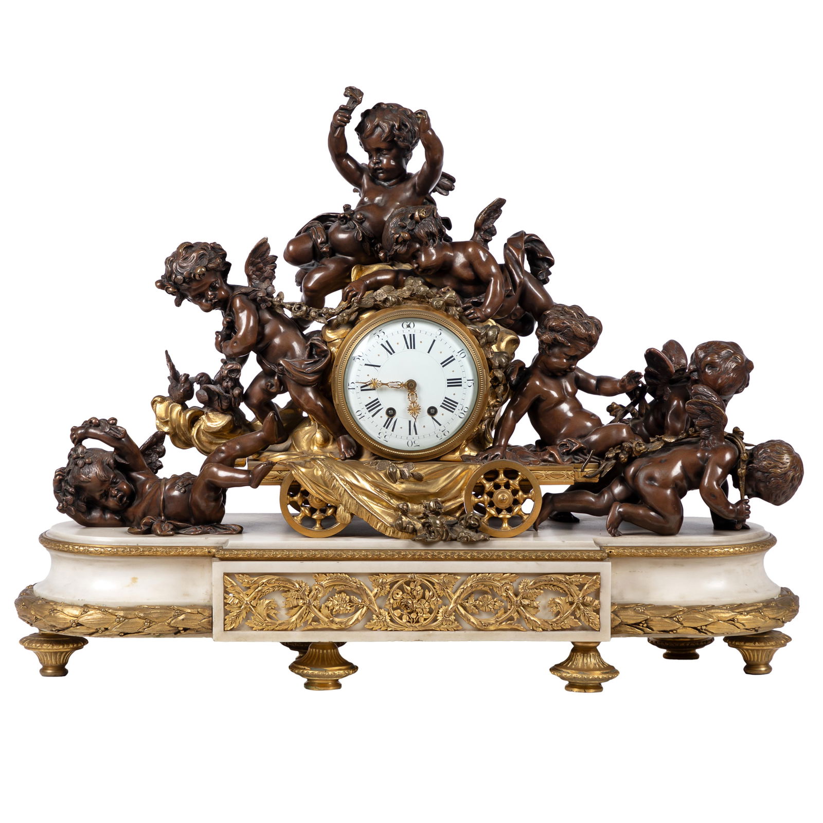 Louis XV Style Gilt Bronze Mantle Clock (1 of 6)