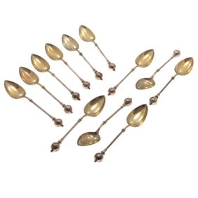 George Sharp Coin Silver Tea Spoons