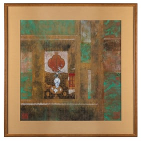 Asian, Possibly Vietnamese, Painting of an Interior