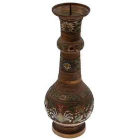 Japanese Champleve Enamel Pricket Candlestick