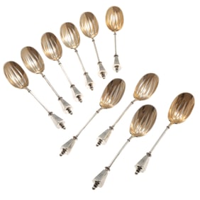 Victorian Sterling Spoons by George Sharp for Thomas Kirkpatrick