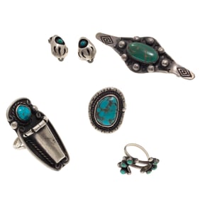 Collection of Turquoise, Silver Jewelry