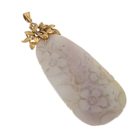 Lavender Jade, 14k Yellow Gold Pendant